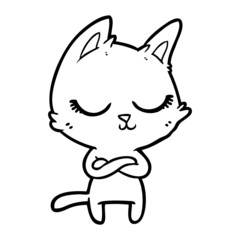 Obraz na płótnie Canvas calm cartoon cat