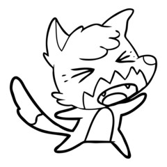 angry cartoon fox