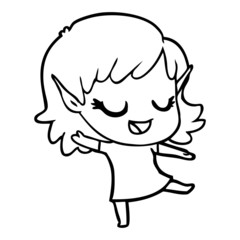 happy cartoon elf girl