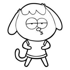 cartoon bored dog