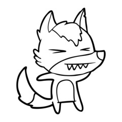 angry wolf cartoon