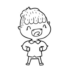 cartoon happy boy laughing