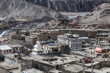 Manang along the Annapurna circuit trek in Nepal