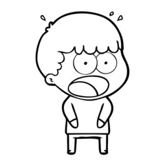 Obraz premium cartoon shocked man