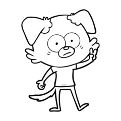 nervous dog in t shirt