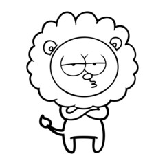 cartoon tired lion