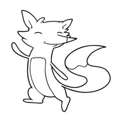 cartoon happy fox