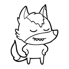friendly cartoon wolf