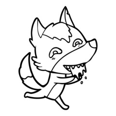 cartoon hungry wolf