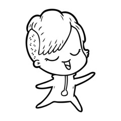 happy cartoon girl in onesie