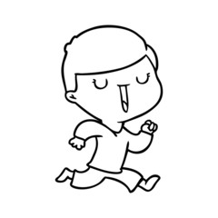 Obraz premium cartoon happy boy