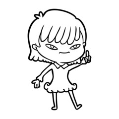 cartoon woman with idea