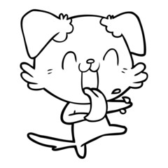 cartoon panting dog