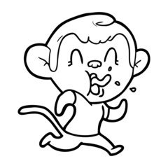 crazy cartoon monkey running