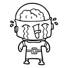 cartoon crying robot