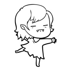 cartoon undead vampire girl dancing