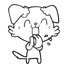 cartoon panting dog