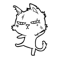 tough cartoon cat