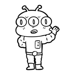 cartoon three eyed alien