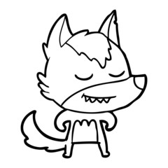 friendly cartoon wolf