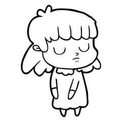 cartoon indifferent woman