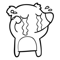 cartoon crying bear