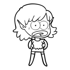 cartoon shocked elf girl