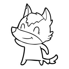 friendly cartoon wolf