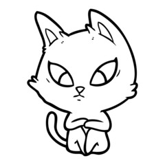 confused cartoon cat