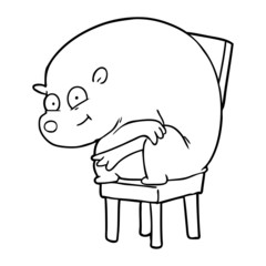 cartoon bear sitting on chari