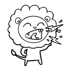 cartoon roaring lion