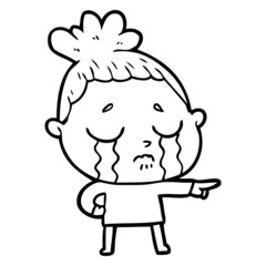 cartoon crying woman