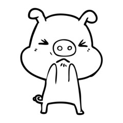 cartoon angry pig