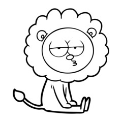 cartoon bored lion