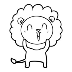 laughing lion cartoon