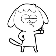 cartoon bored dog