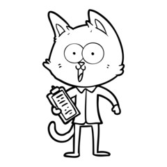 funny cartoon cat wearing shirt and tie