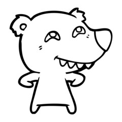 cartoon bear showing teeth