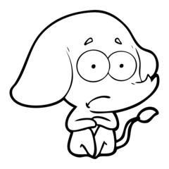 cartoon unsure elephant