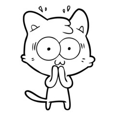 cartoon surprised cat