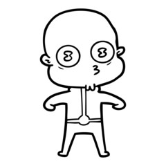 cartoon weird bald spaceman
