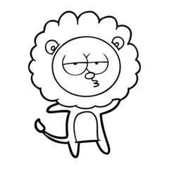 cartoon bored lion