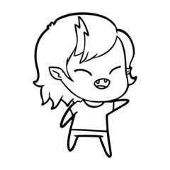 cartoon laughing vampire girl