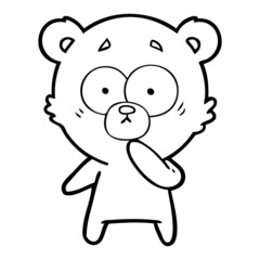 Fototapeta premium nervous polar bear cartoon