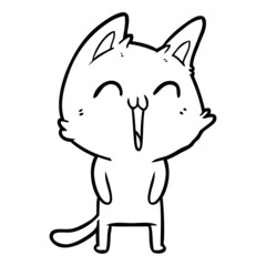 happy cartoon cat