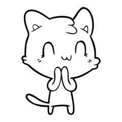 cartoon happy cat