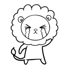 cartoon crying lion