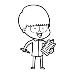 happy cartoon boy