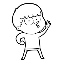 cartoon curious boy