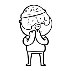 cartoon surprised bearded man